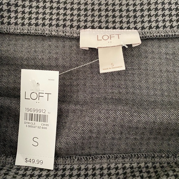 Loft Herringbone Pattern Stretch Skirt, Gray / Black Size S - Picture 3 of 4